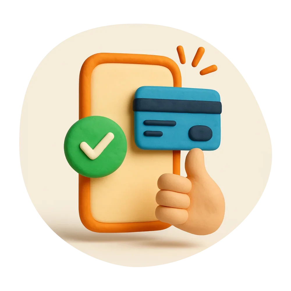 ee-faktura Illustration av en faktura, kreditkort och tumme upp som förklarar att det är enkelt att betala dina fakturor.